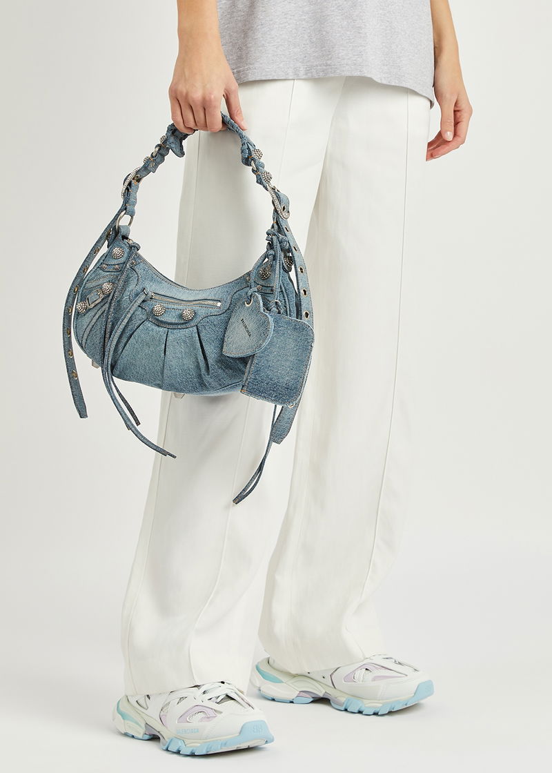 Balenciaga Le Cagole Mini Denim Shoulder Bag