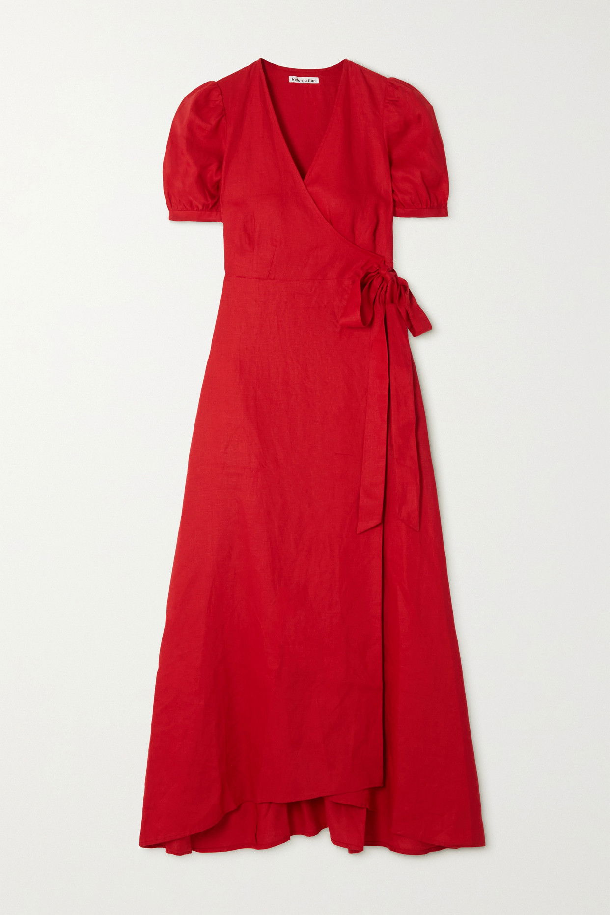 plain black linen dress The Linen A-Line Midi Dress main image 0