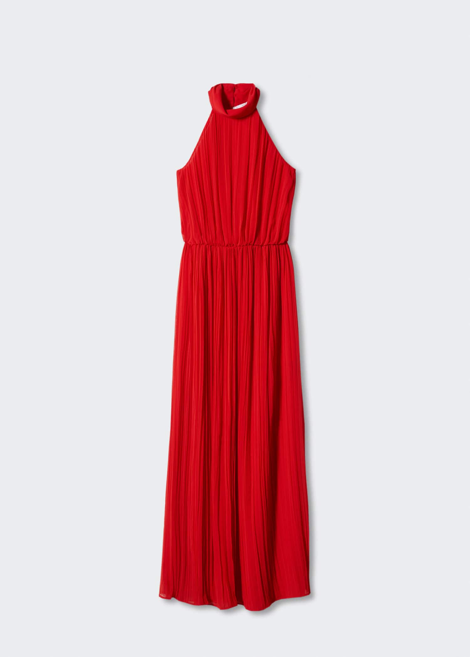MANGO Pleated Halter Neck Dress | endource
