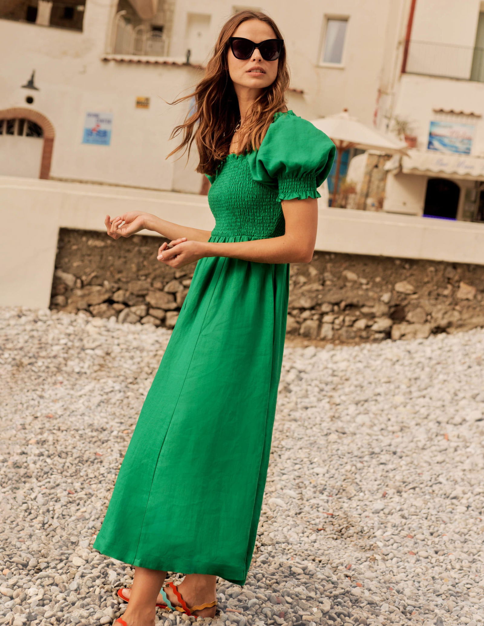BODEN Smocked Bodice Midi Dress | endource