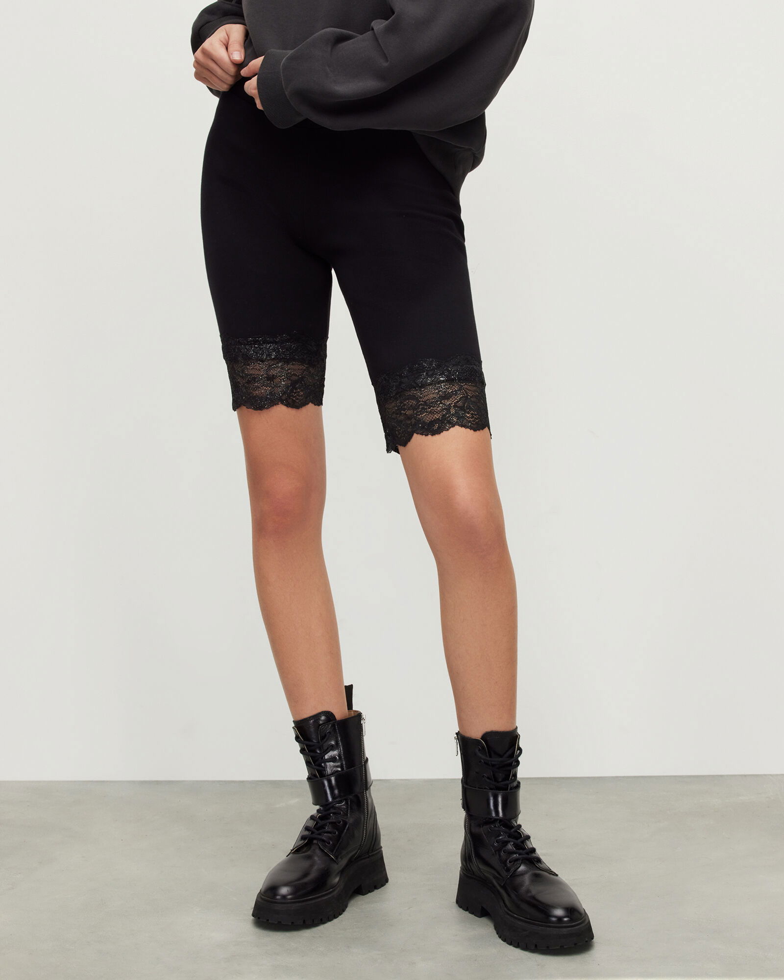 ALLSAINTS Jamie Lace Biker Shorts endource