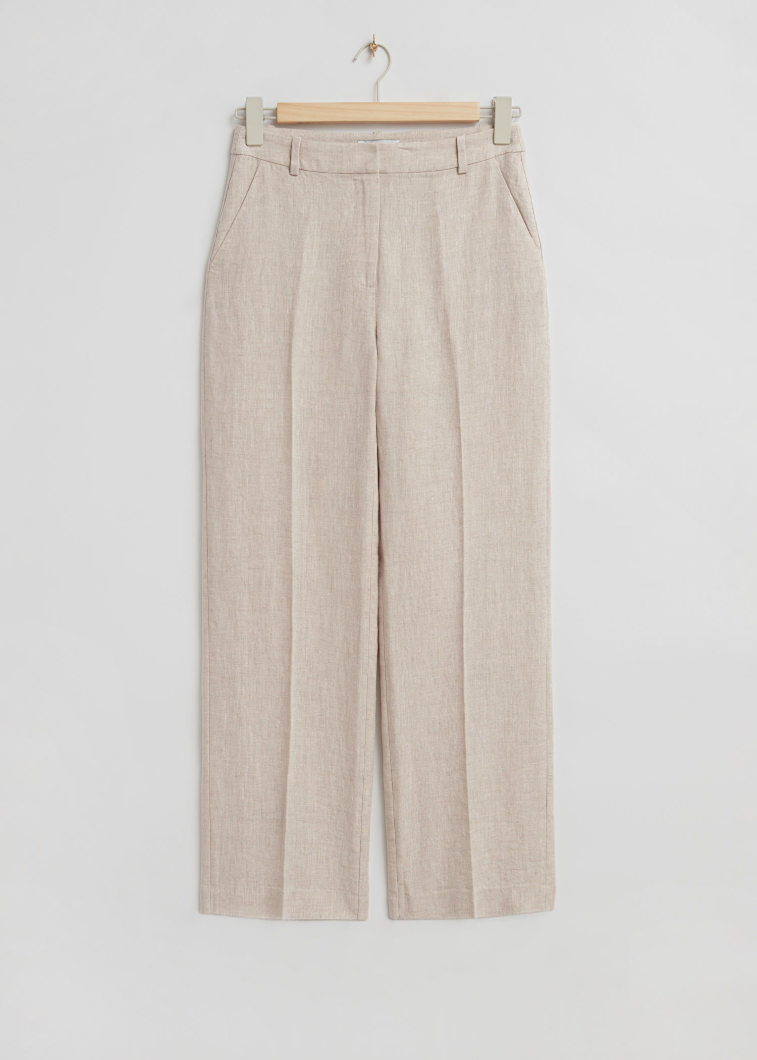 Linen Crease Trousers in Wax Cloud