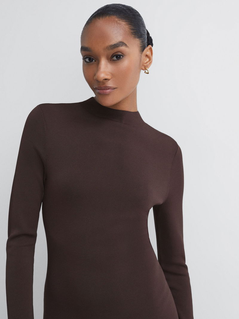 FLORERE Knitted Satin Midi Dress | endource