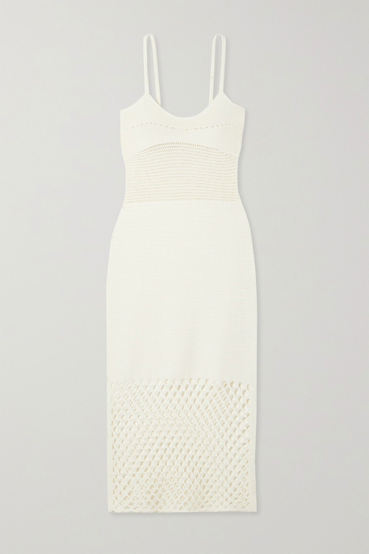 Crochet Backless Midi Knit Dress