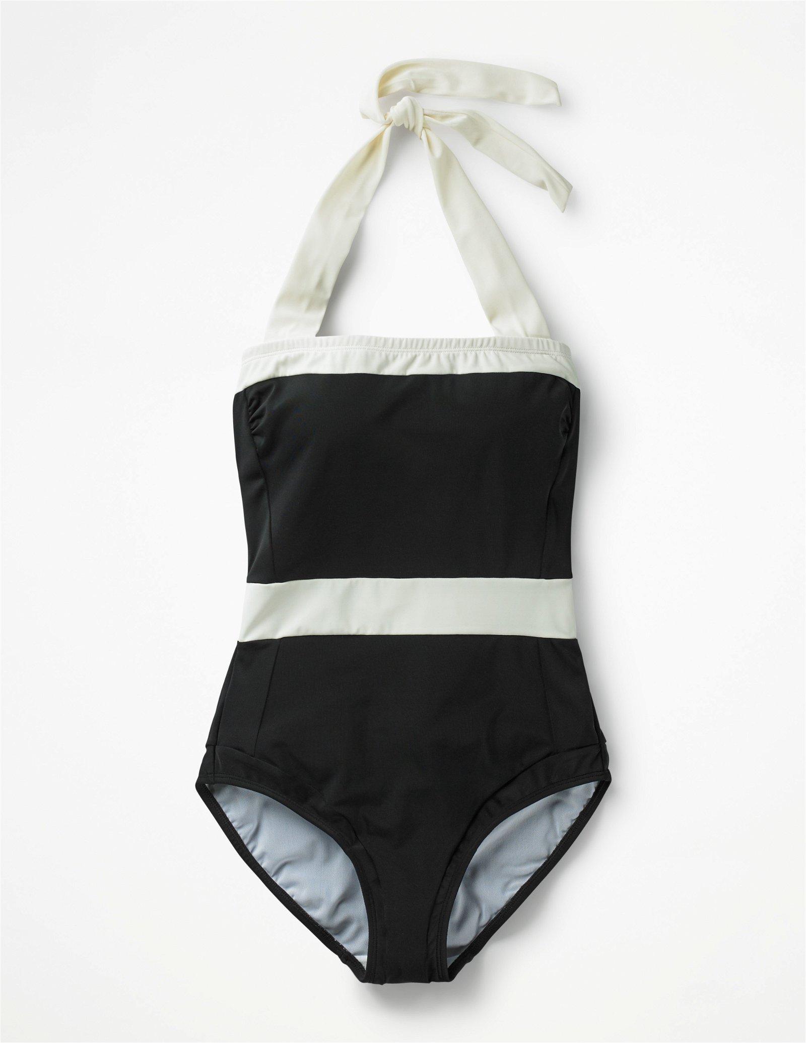 Boden Santorini Stripe Swimsuit, French Navy/Ivory at John Lewis & Partners