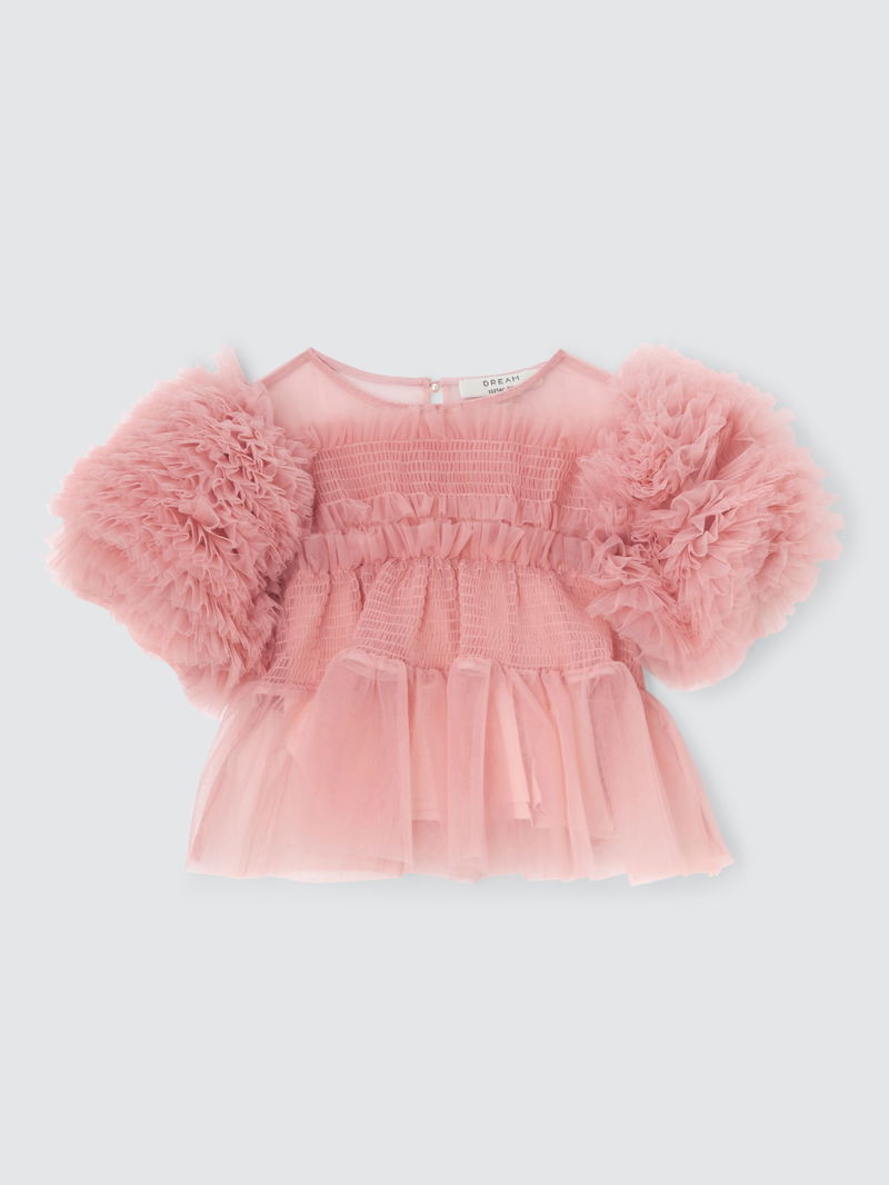 Sister Jane organza ruffle crop top in baby pink