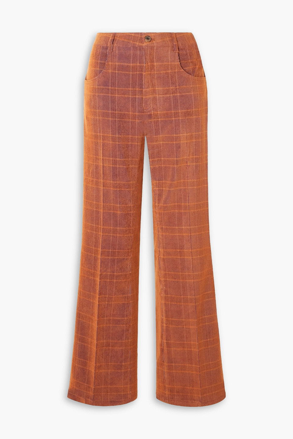 MCQ ALEXANDER MCQUEEN Biosis Checked Corduroy Bootcut Pants in