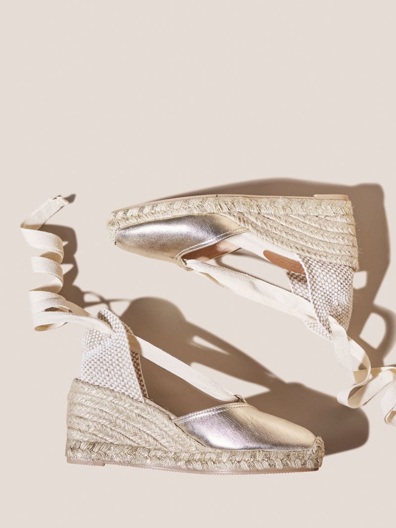 WHITE STUFF Leather Espadrille Wedge Heel Sandals endource