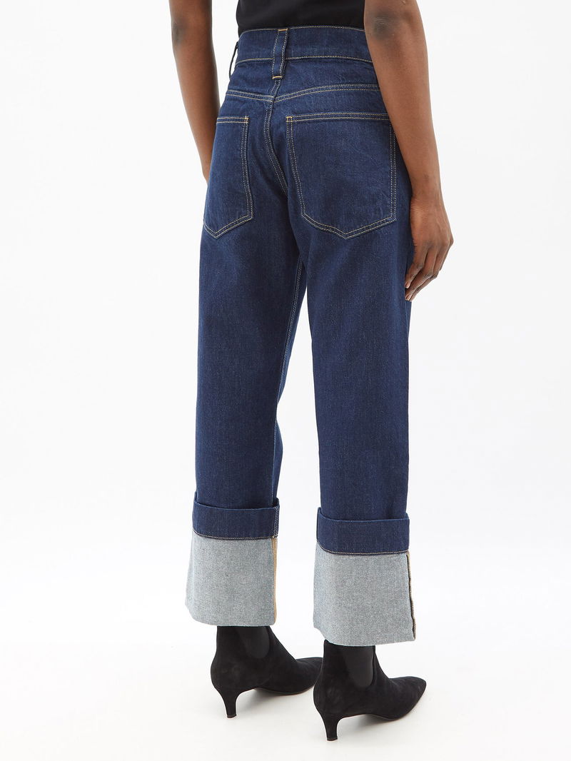 FRAME Turned-Up Cuffs Wide-Leg Jeans endource
