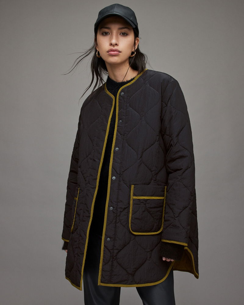 ALLSAINTS Phyllis Reversible Liner Jacket in Khaki/Black Endource