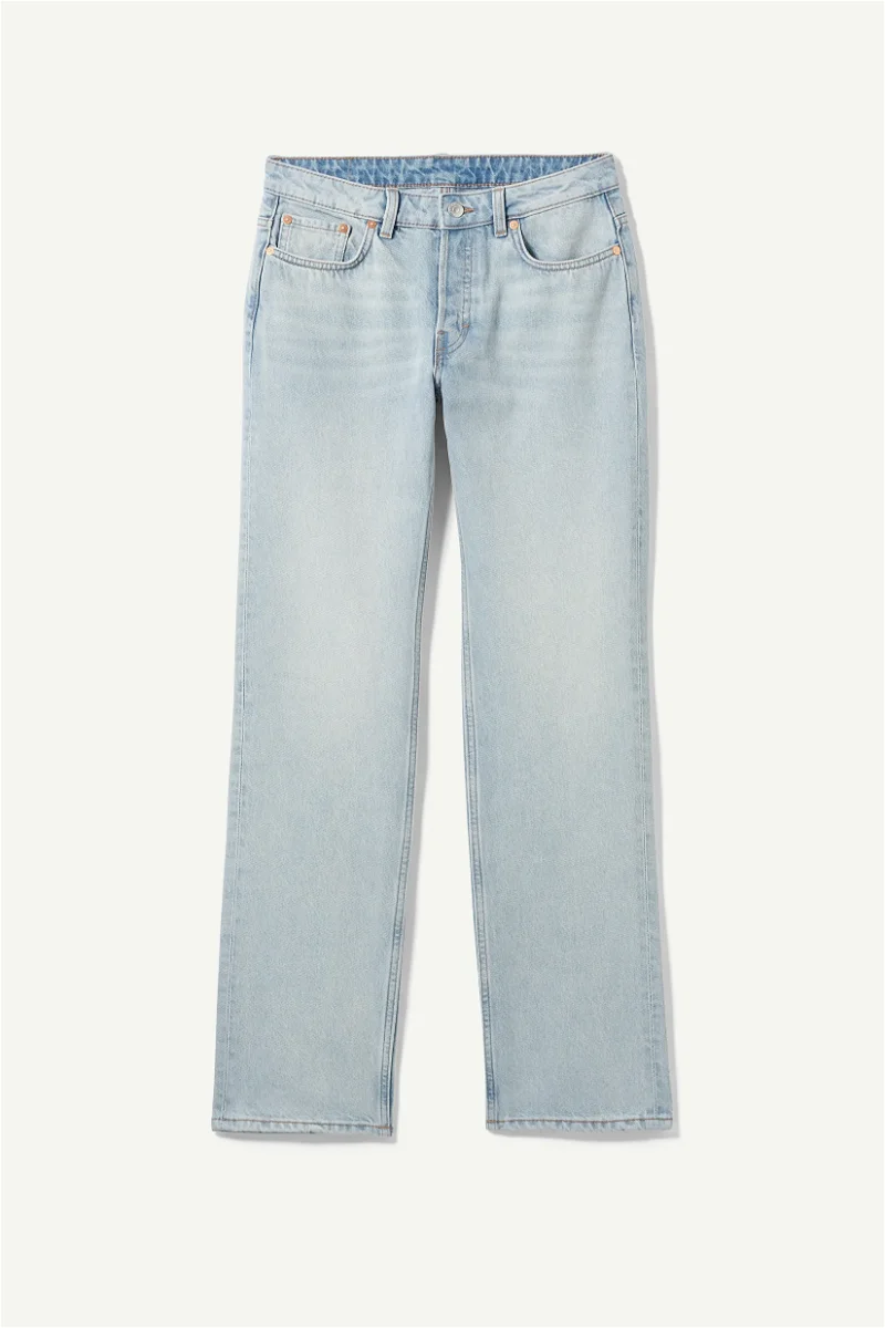 WEEKDAY Pin Mid Straight Jeans in Sleepy blue