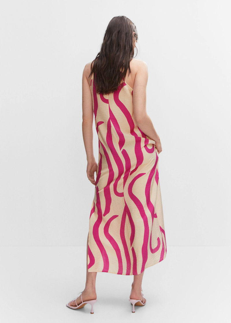 MANGO Printed Cut-Out Detail Dress | endource