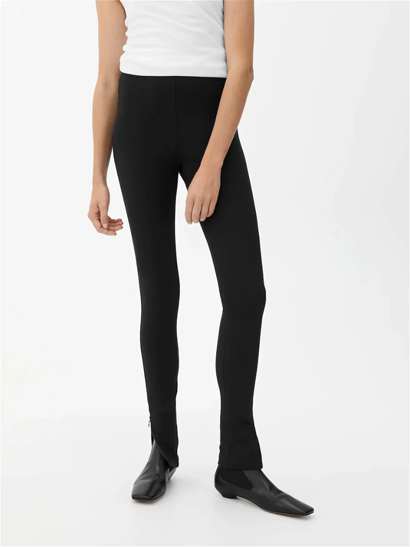 ARKET Zip-Detailed Jersey Leggings in Black
