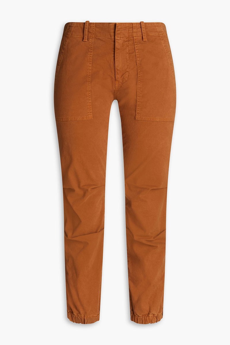 Cropped Stretch-Cotton Twill Tapered Pants