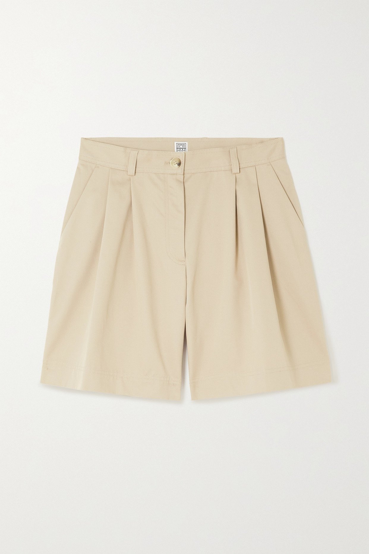 Buy TOTÊME Beige Pleated Shorts - 809 Overcast Beige At 30% Off