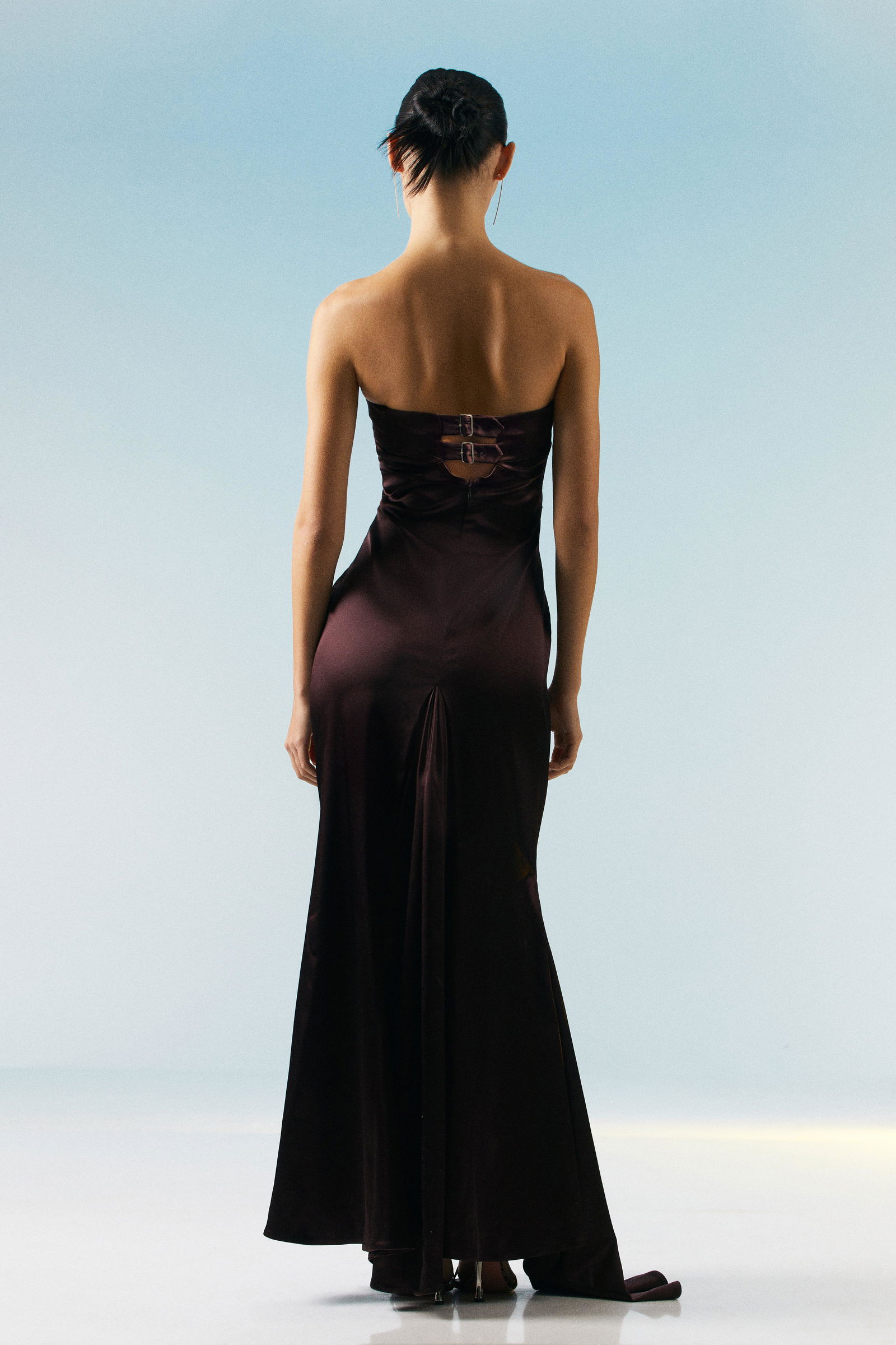 sachin and babi light blue dress Urban Classics BANDEAU - Maxi dress - burgundy/bordeaux