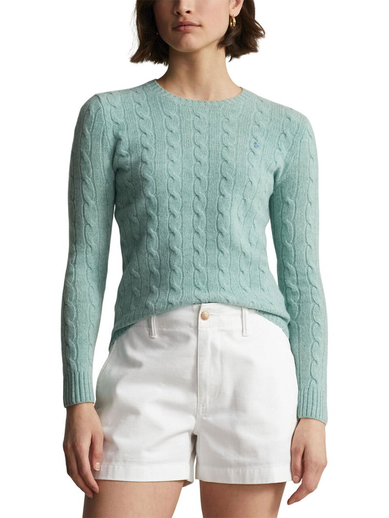 POLO RALPH LAUREN Julianna embroidered cable-knit cotton sweater