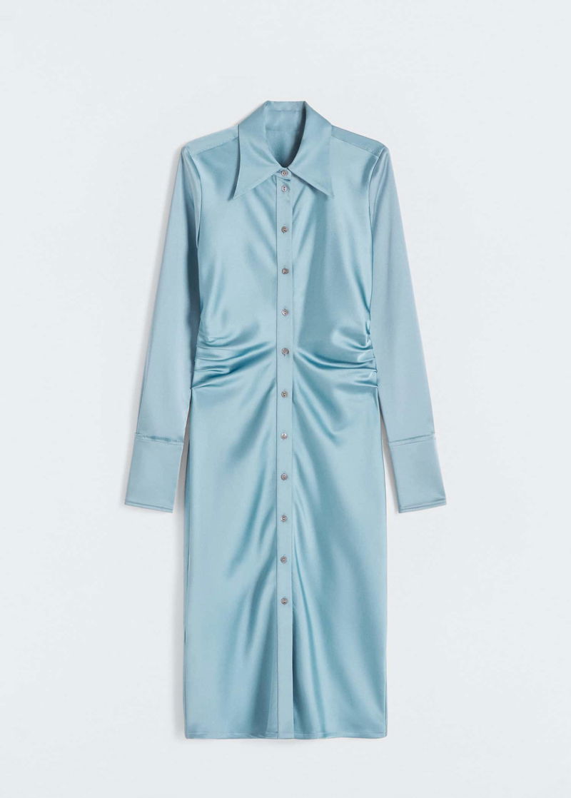 mango fitted shirt dress Fitted shirt with cuffless sleeves