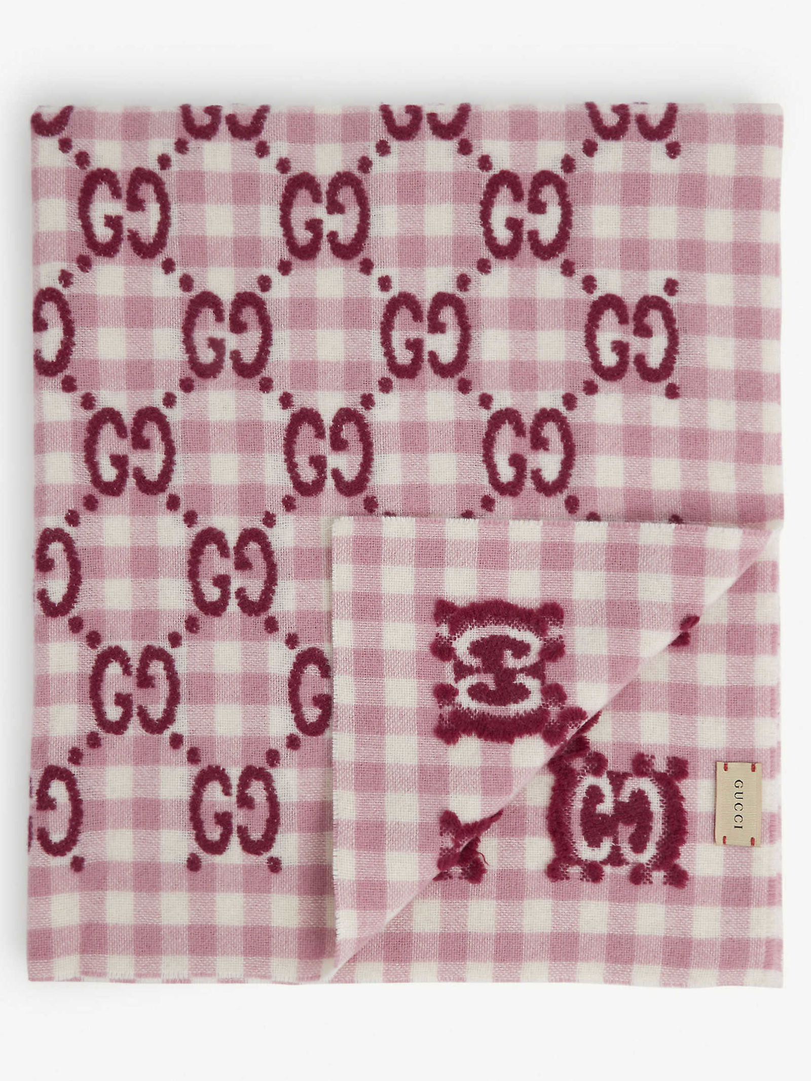 GUCCI Logo-Embroidered Wool-Blend Blanket endource