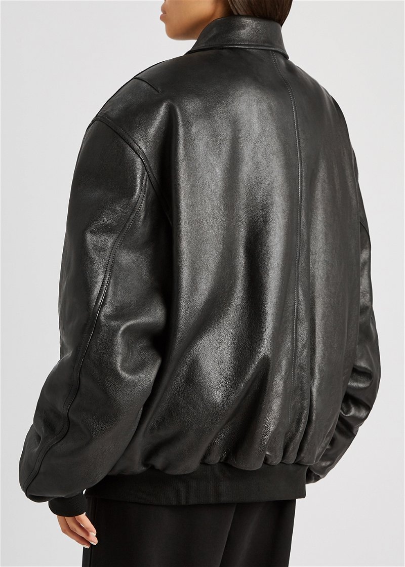 Levi's Faux Leather Oversized Dad Bomber In Black, Bomber Levis