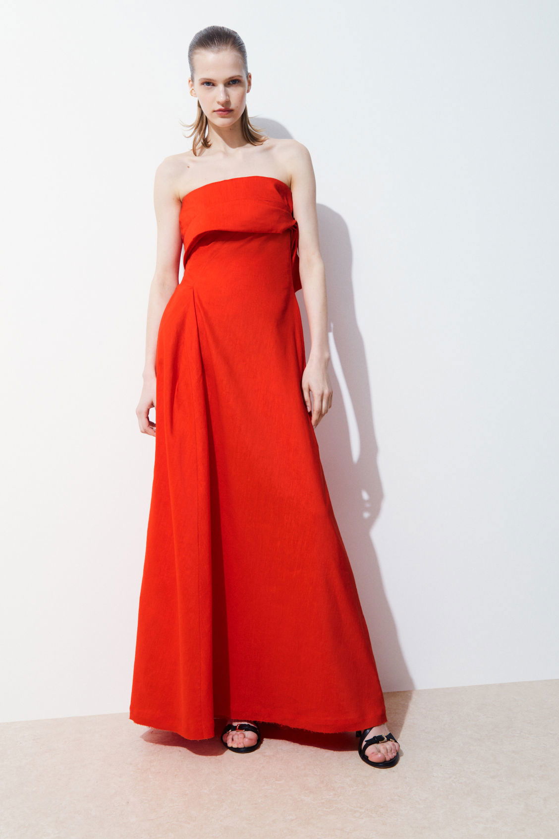 chinese dress ladies Off White Linen Bustier Maxi Dress – Ah Là Laà Lifestyle Boutique main image 1