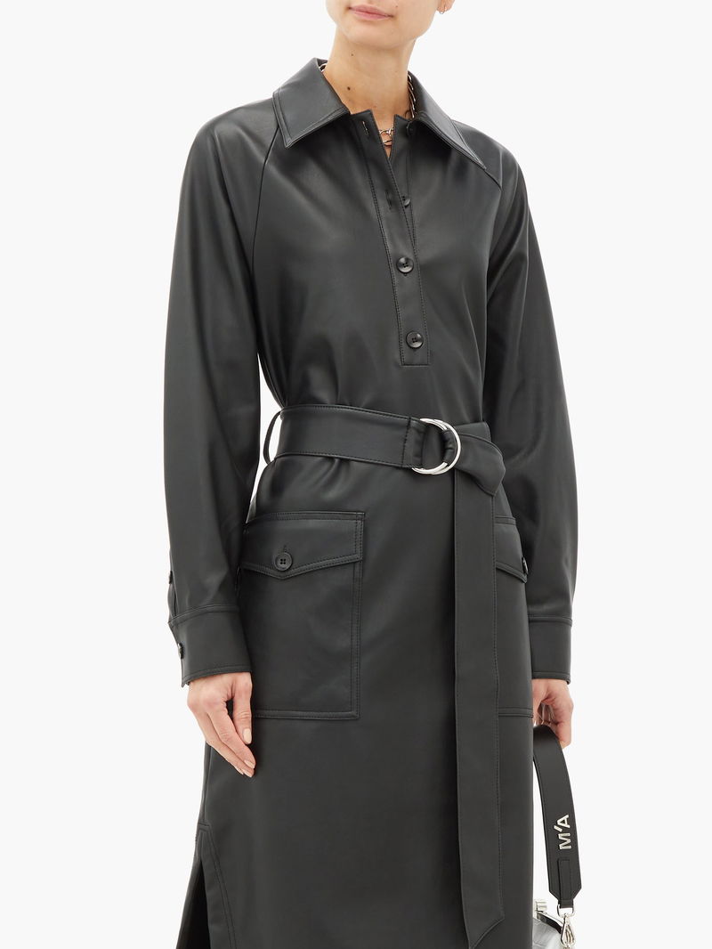 slim fit dress slacks Leather Relaxed Long Short – Tibi Official main image 0
