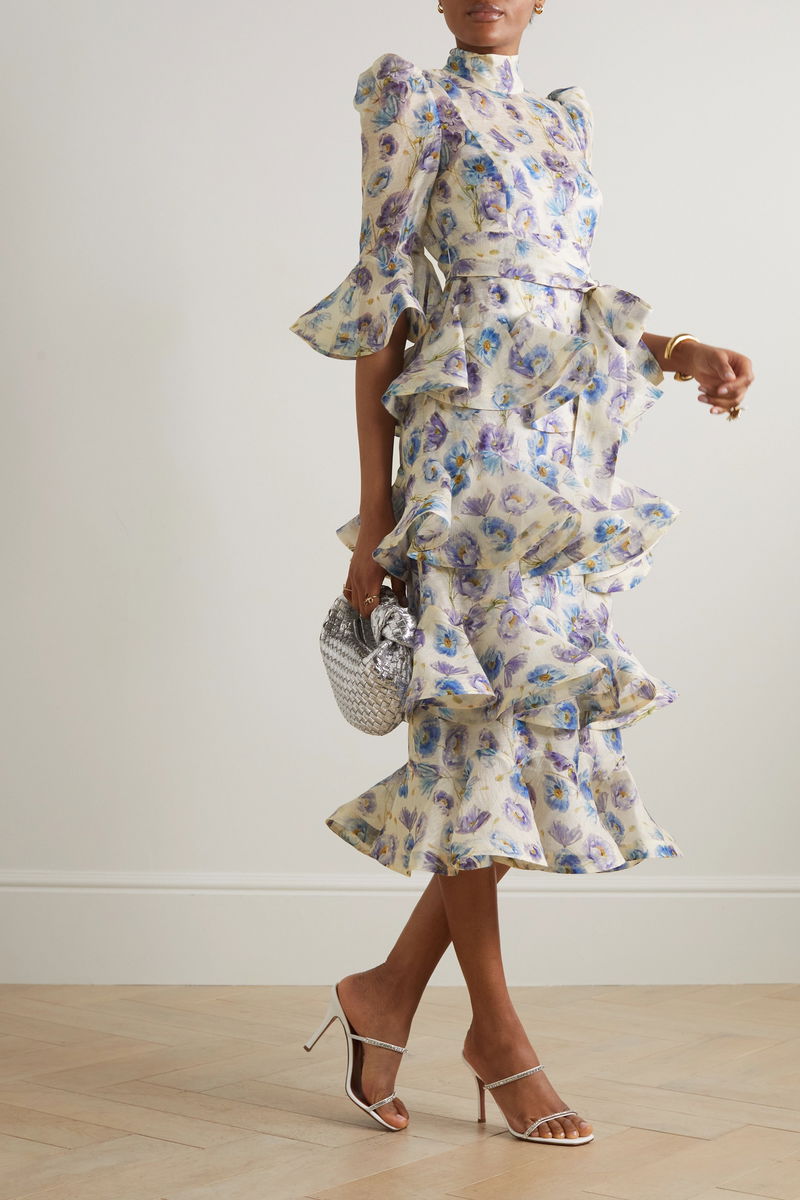 chinese dress ladies Zimmermann Tama Belted Mini Dress Diamond Splice Floral main image 1