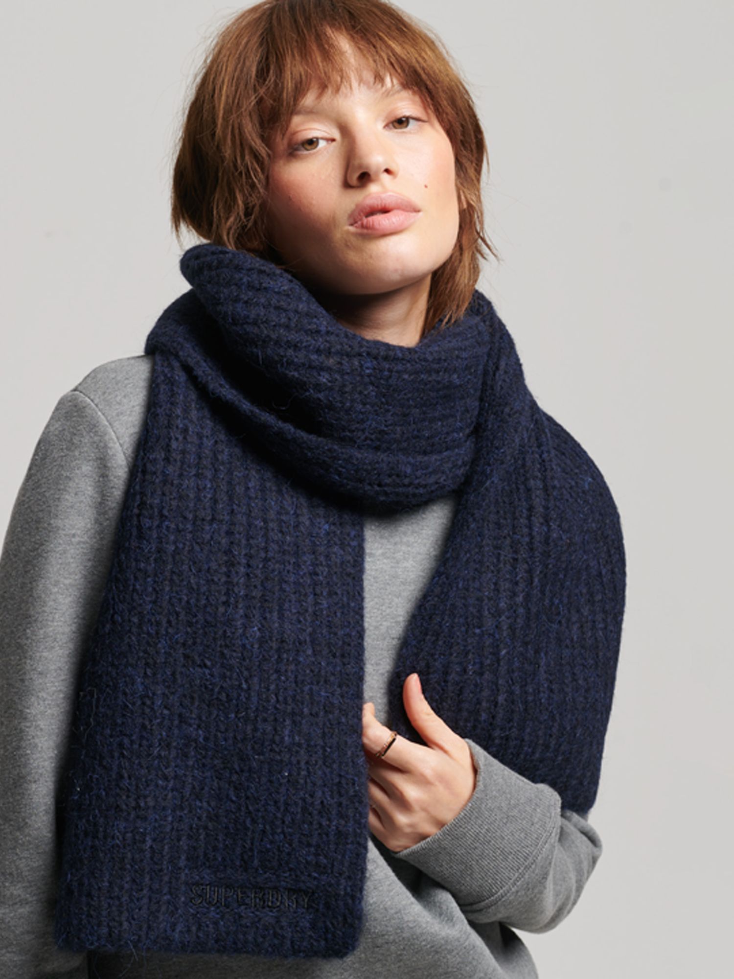 SUPERDRY Essential Ribbed Wool Blend Scarf endource