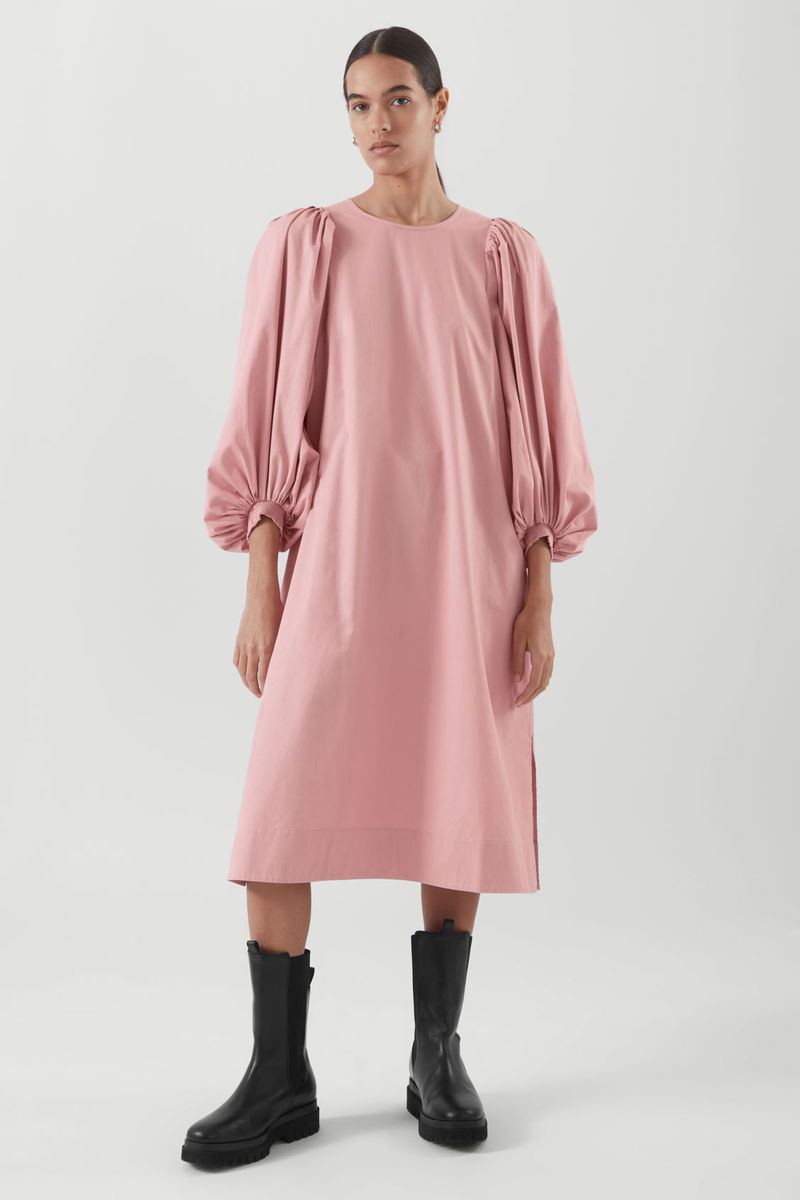 COS Puff-Sleeve Midi Dress | endource