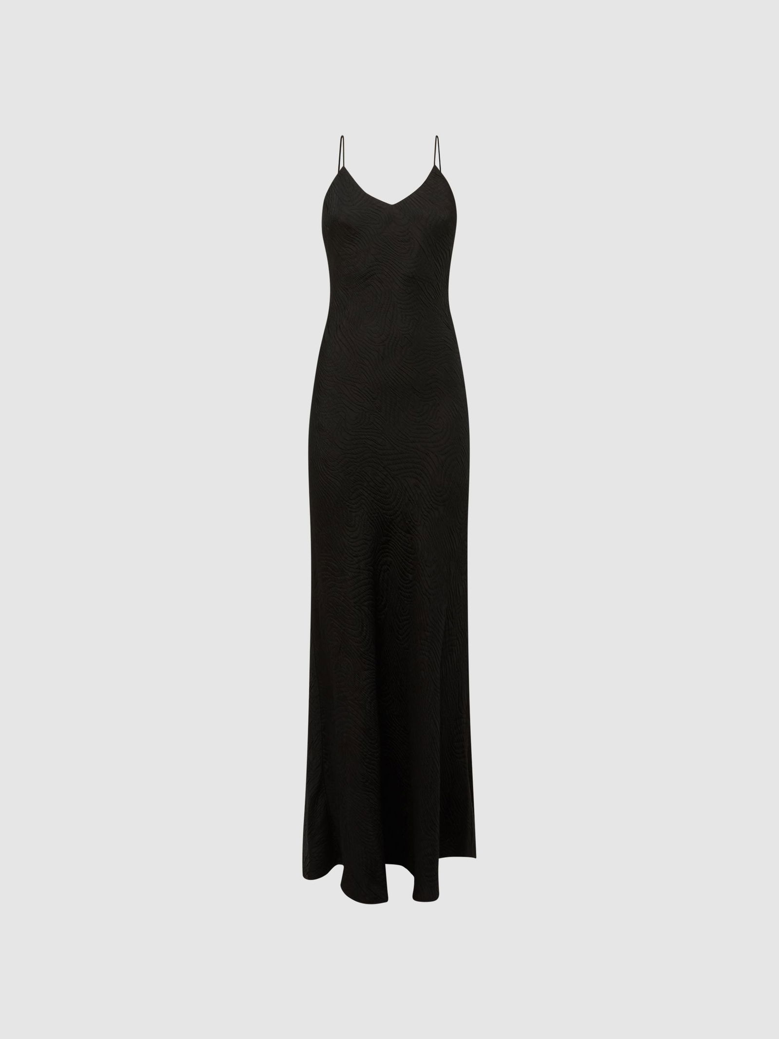 REISS Lois Jacquard Maxi Dress in Black | Endource