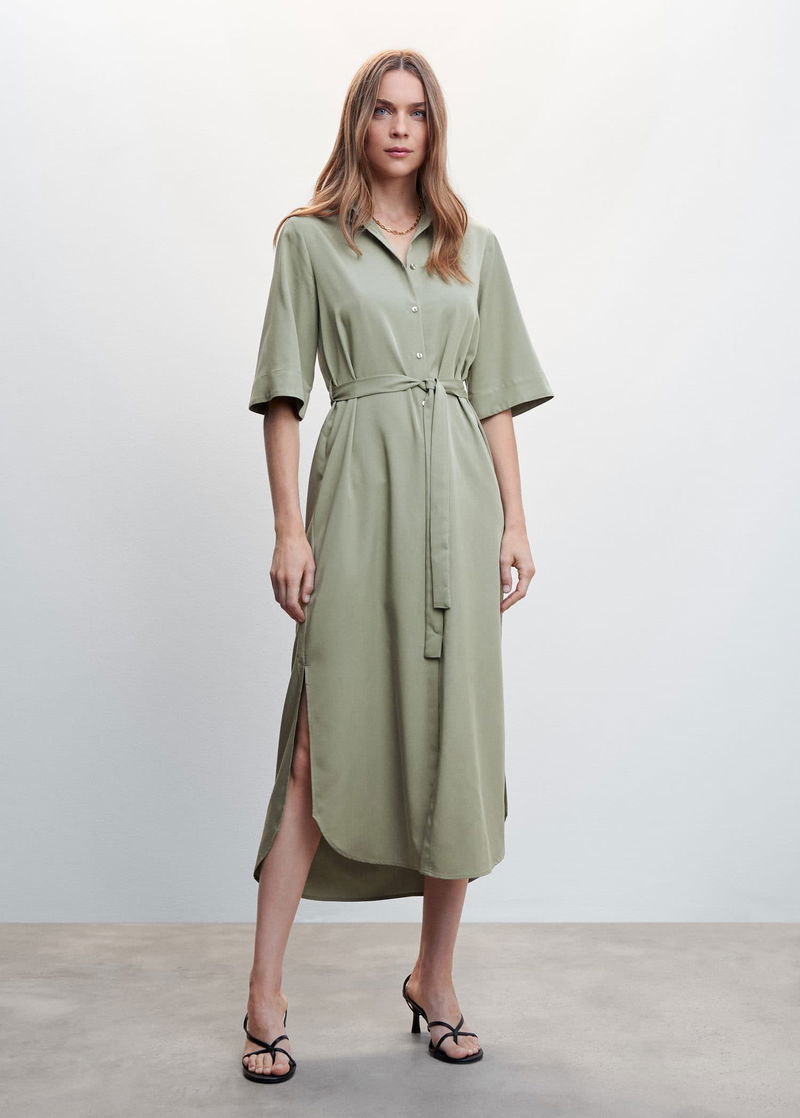 MANGO Bow Shirt Dress | endource