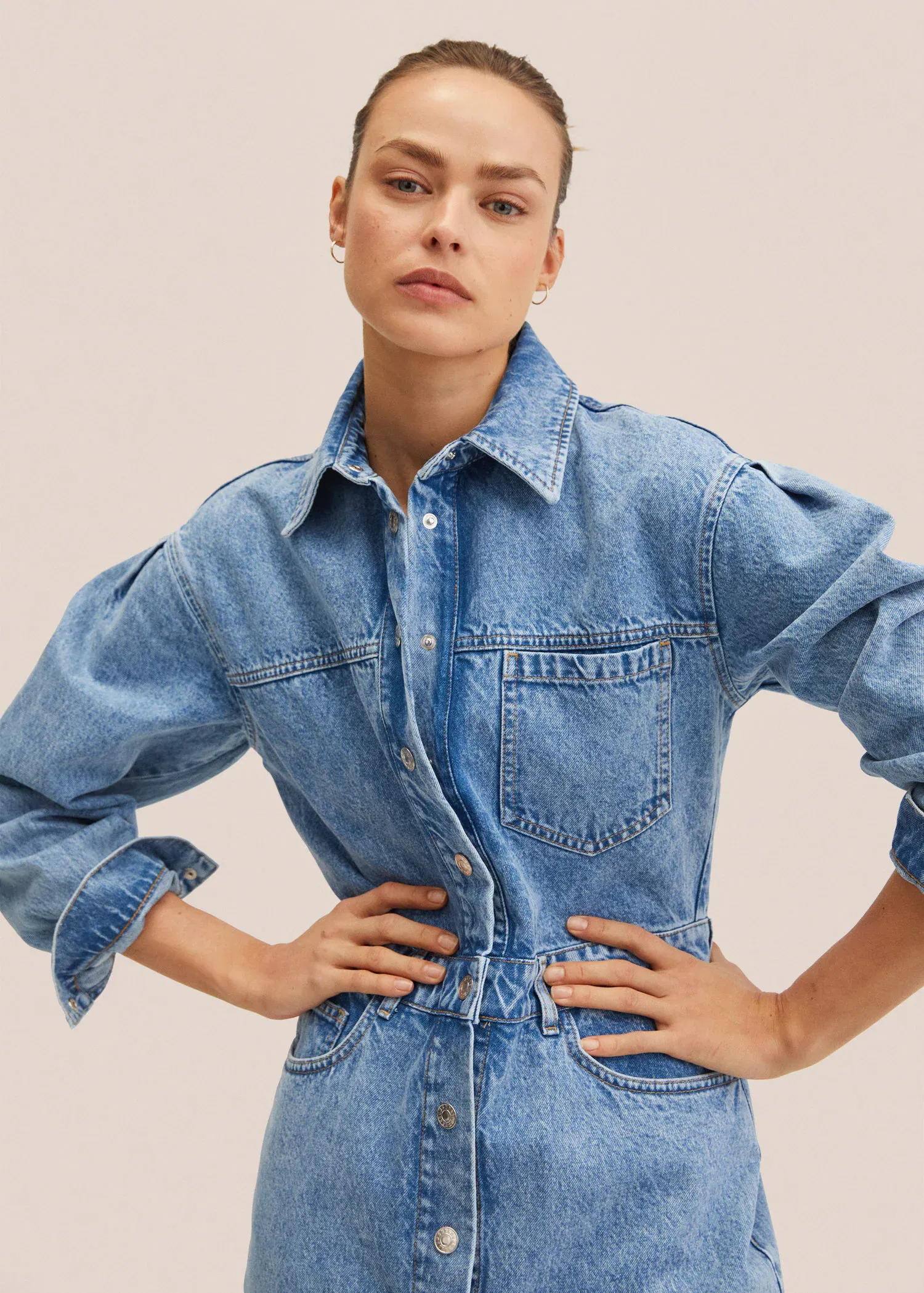 MANGO Denim Shirt Dress | endource
