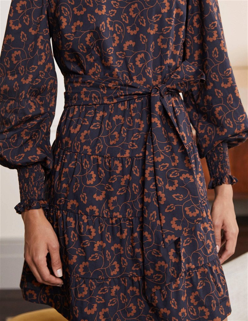 Freida Textured Dress Navy & Ivory  Boden Womens A-Line Dresses ~  NicDeGrootArt