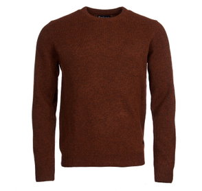 Brown cable-knit sweater with Barbour branding