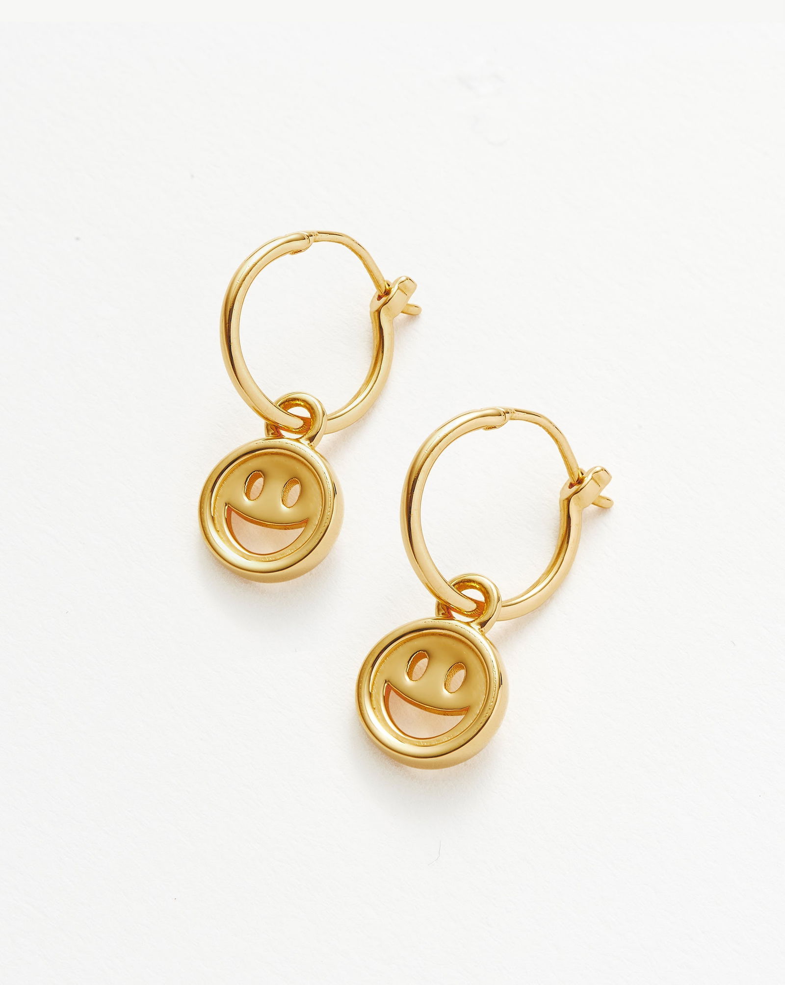 MISSOMA Good Vibes Happy Face Mini Charm Hoop Earrings endource