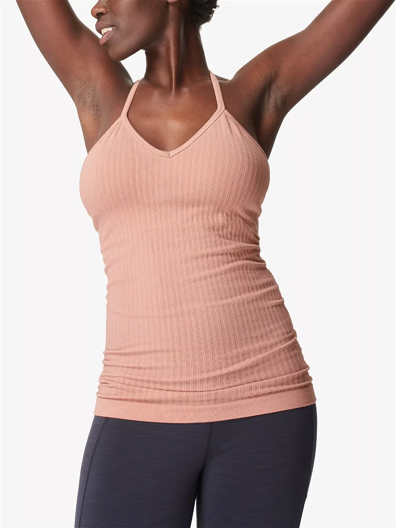 SWEATY BETTY Mindful Seamless Yoga Vest in Misty Rose Pink