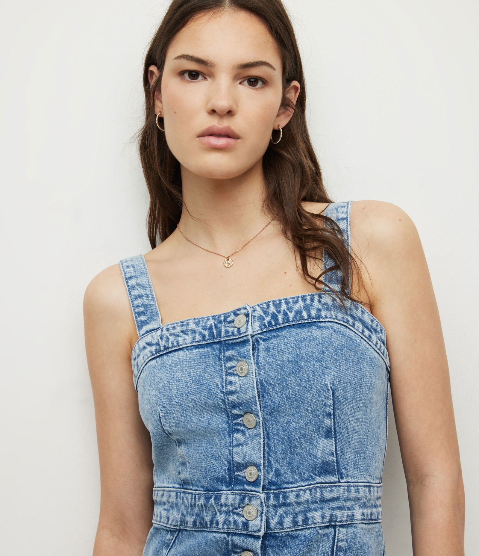 elsie denim dress ALLSAINTS Elsie Mini Denim Dress