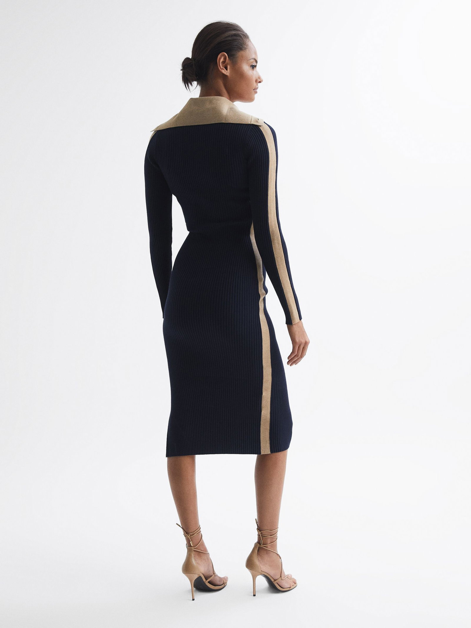 REISS Nikola Regular Knitted Bodycon Midi Dress | endource