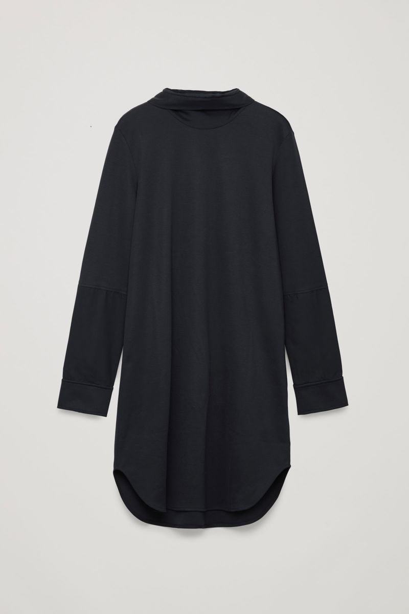 cos panelled jersey dress COS Jersey-panelled Nylon Mini Dress