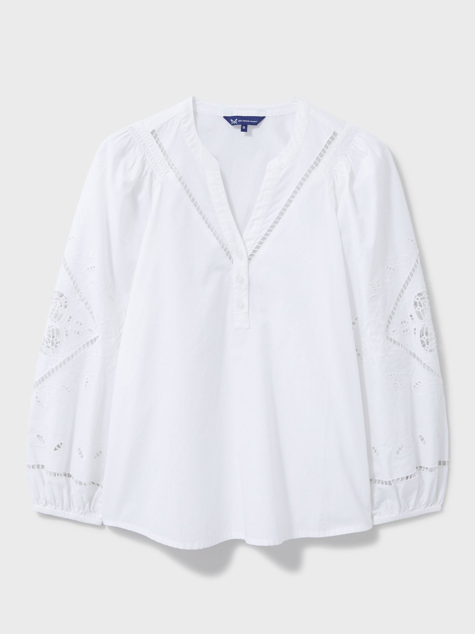 CREW CLOTHING Audrey Embroidered Top in White | Endource