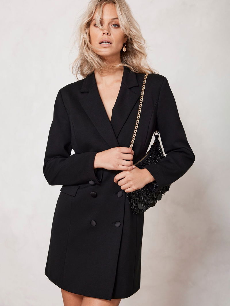Fashion Belted Mini Blazer Dress