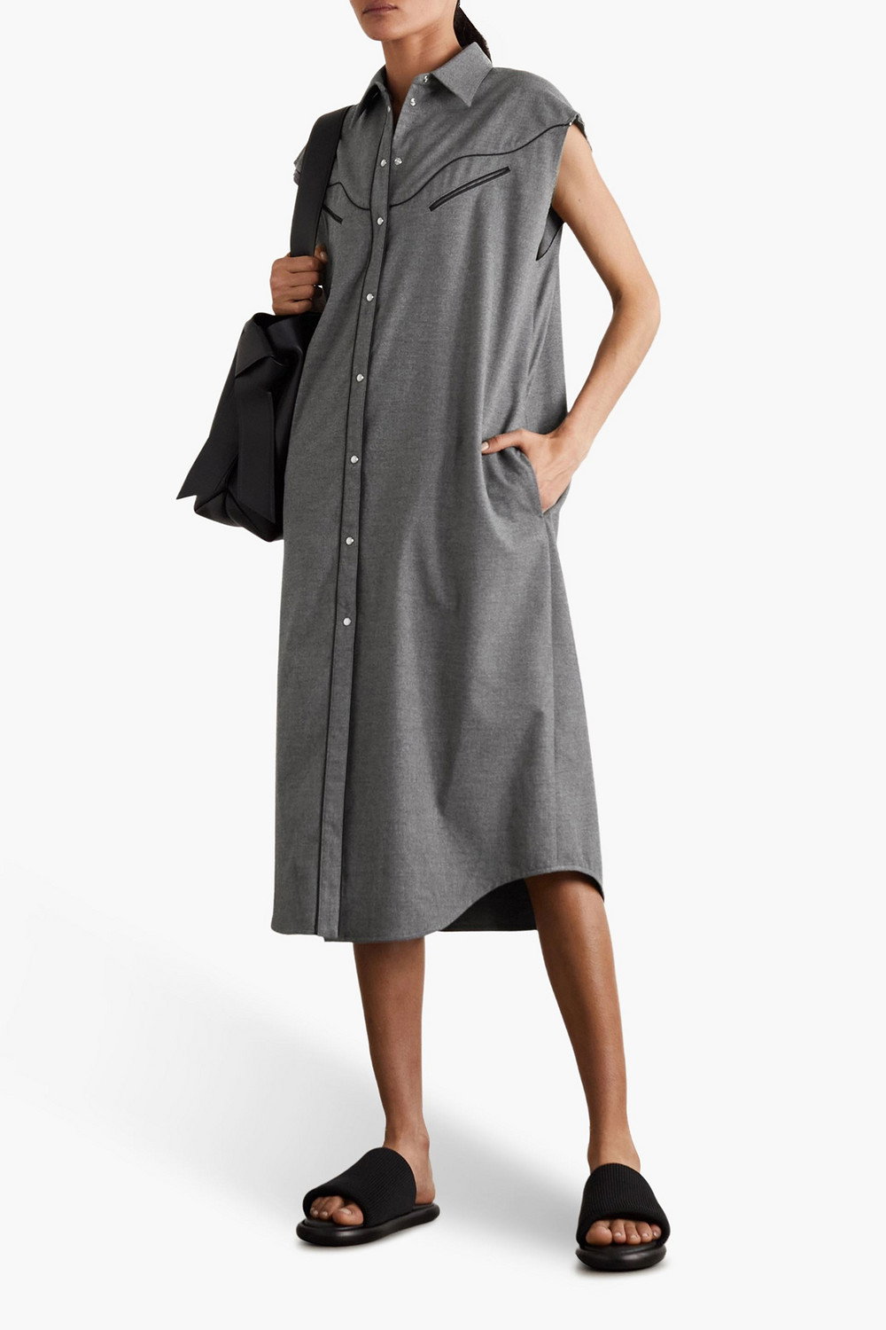 mm6 maison margiela shirt dress Short striped shirt dress