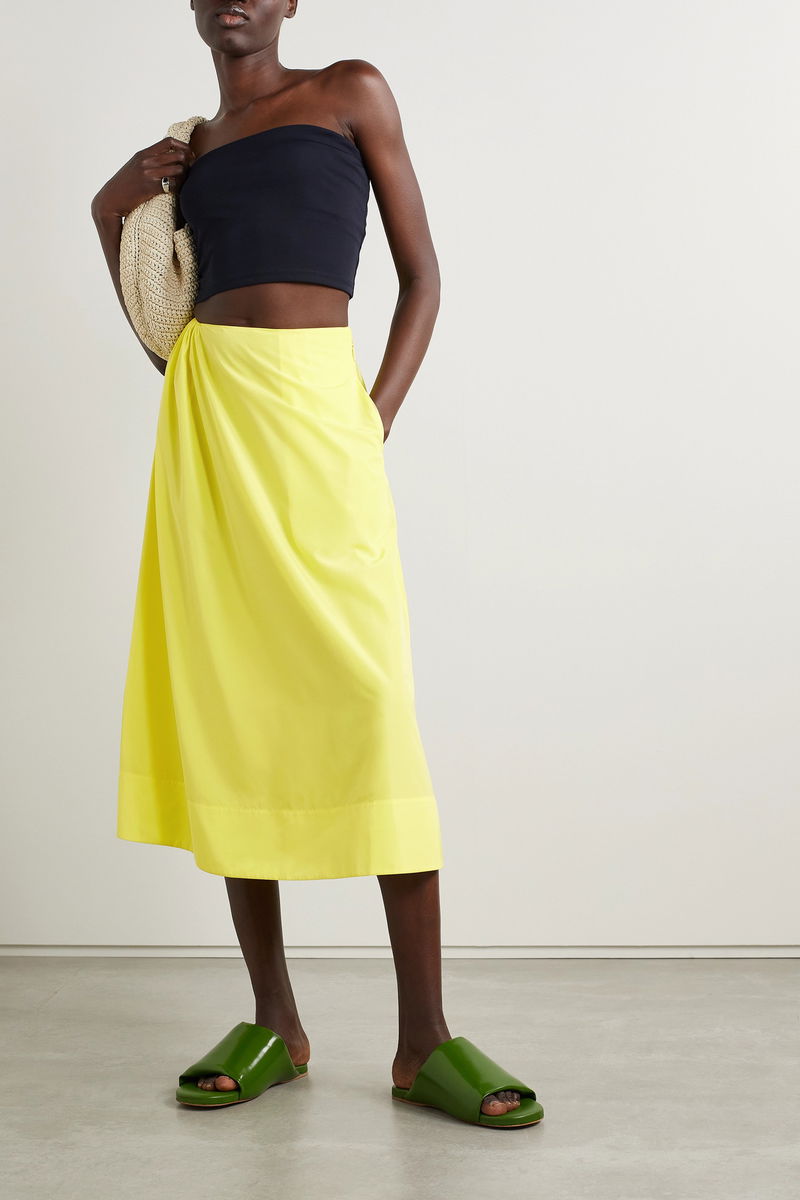 TIBI Gathered Shell Midi Skirt endource