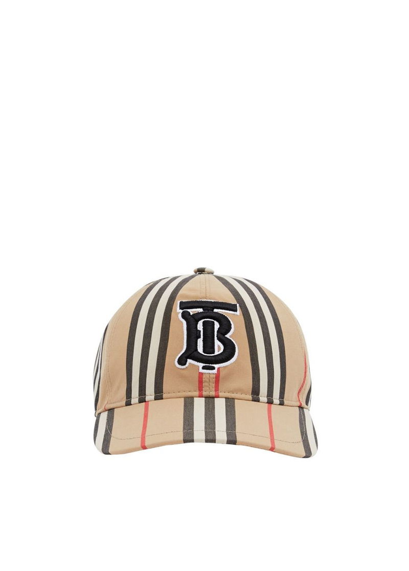 BURBERRY Monogram Motif Icon Stripe Cotton Baseball Cap  display picture 2