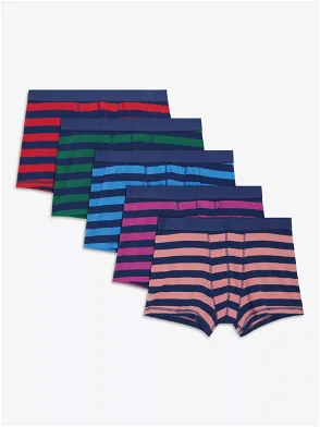JOHN LEWIS Stripe Trunks, Pack of 5 in Multi