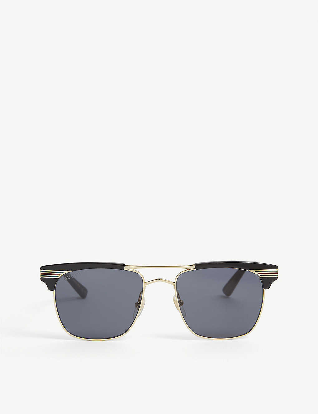 GUCCI GG0241S Wayfarer-Frame Gold-Tone Metal Sunglasses endource