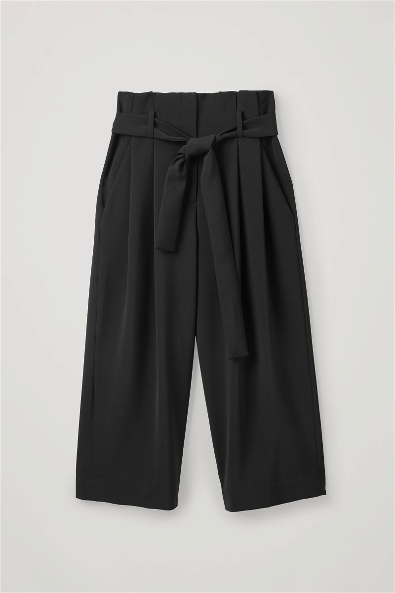 COS Belted Paperbag Culottes in Black