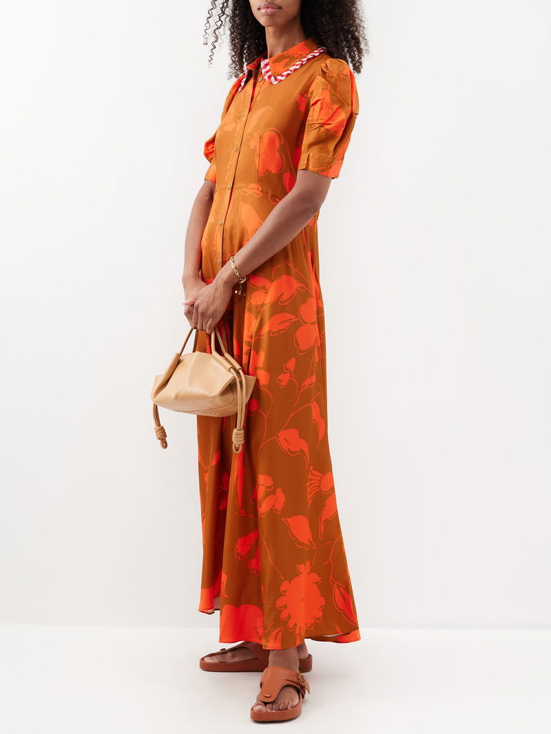 LEE MATHEWS Carmen Floral-Print Twill Maxi Dress | endource