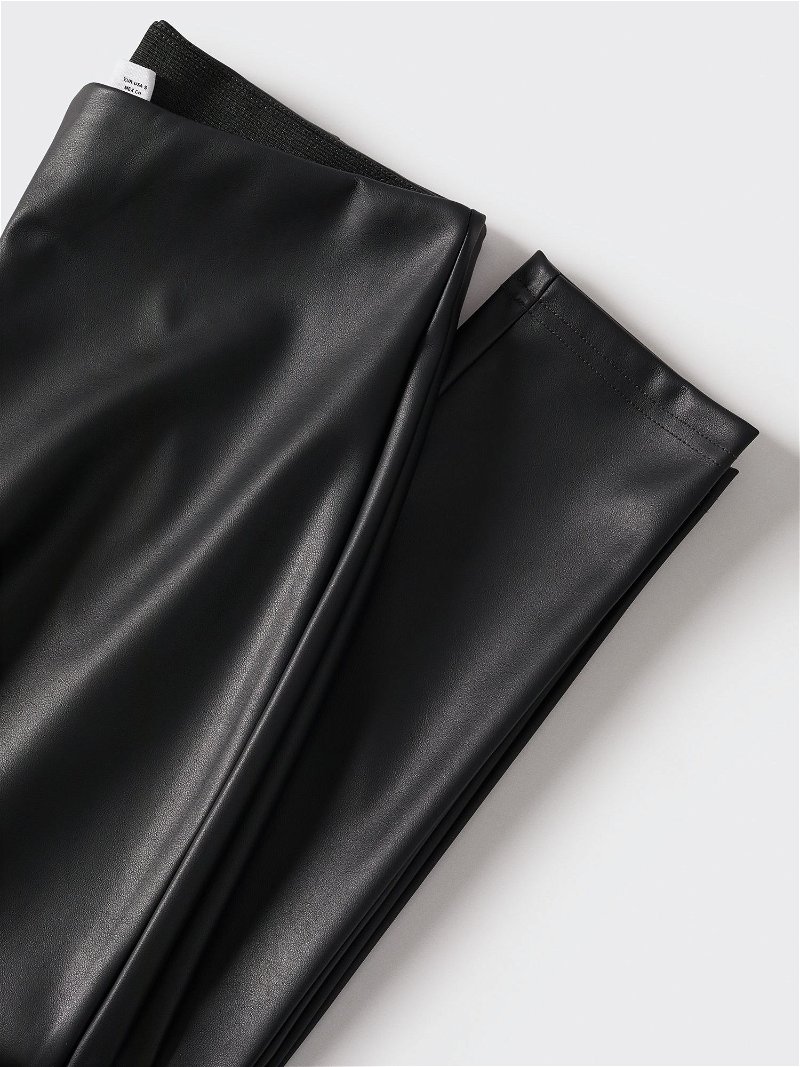 Mango faux leather leggings in black
