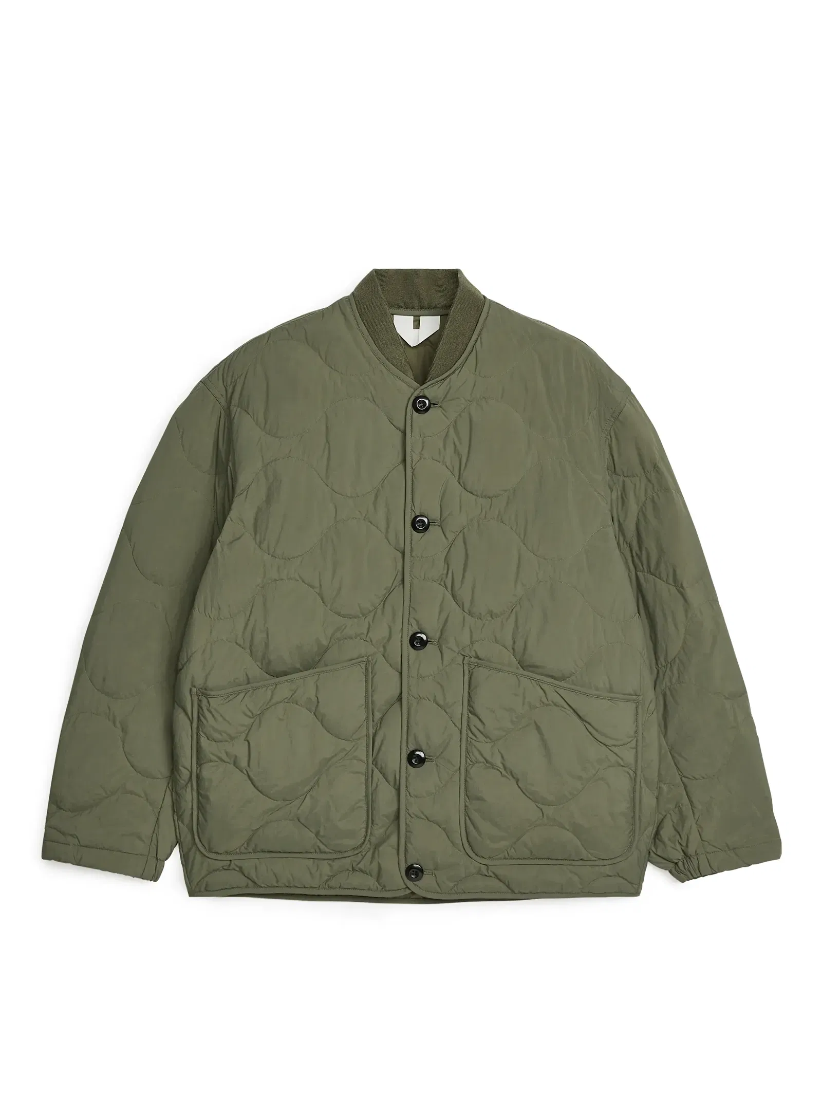 ARKET Quilted Liner Jacket in Green endource
